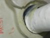 Sealant and twisted membrane on Inlet Pipe of Pan Small.JPG